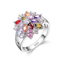 Elegante Anel de Cristais coloridos
